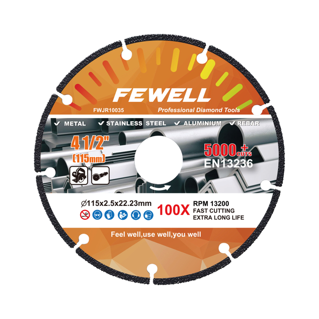 4.5inch Vacuum Brazed Diamond Cutting Disc Fast Cutting Stainless Steel, Metal, Rebar, Steel, Iron Saw Blade