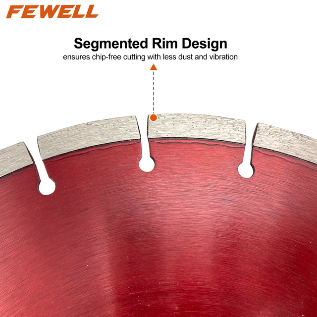 High quality 4-12inch 105-300mm hot press 10mm height segmented diamond saw blade for cutting general purpose , stone , brick and concrete