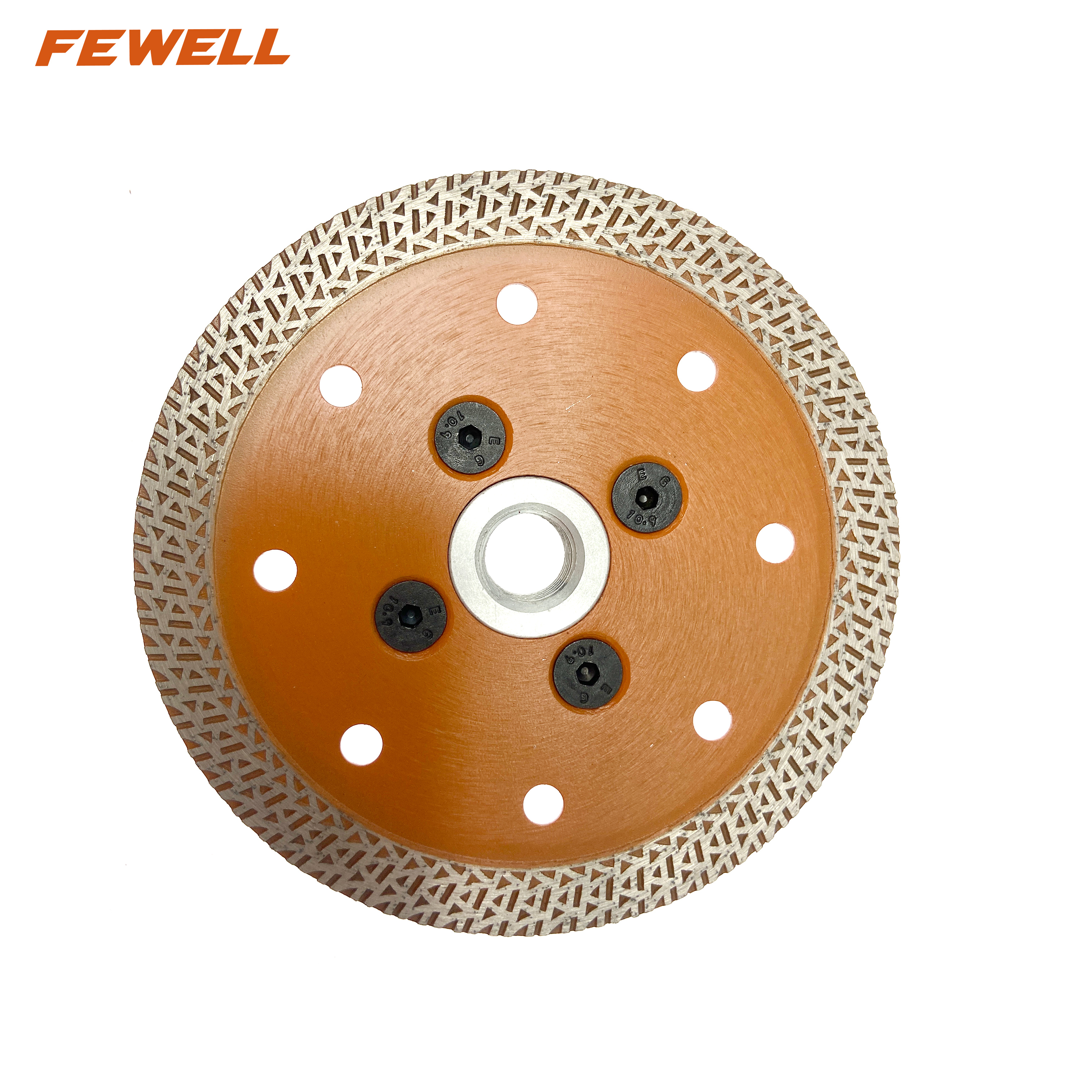 High quality hot press 4、4.5、5inch 105-125*10mm height special teeth Aluminum flange diamond saw blade for cutting ceramic tile porcelain