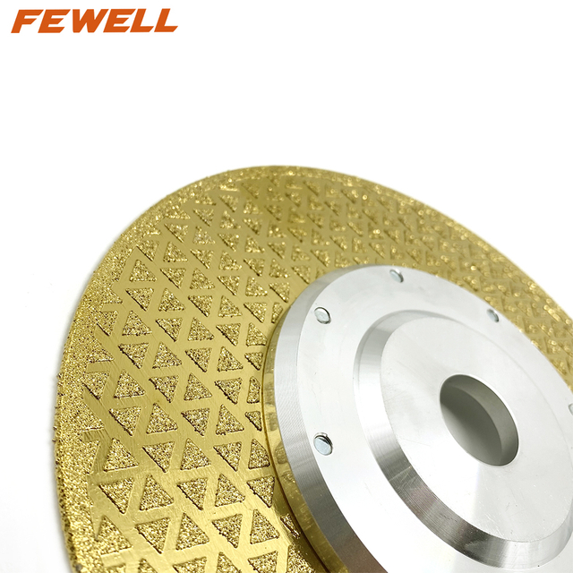High quality 7/9inch 180/230mm*22.23 flange double side triangle shape blade electroplated diamond saw blade for marble