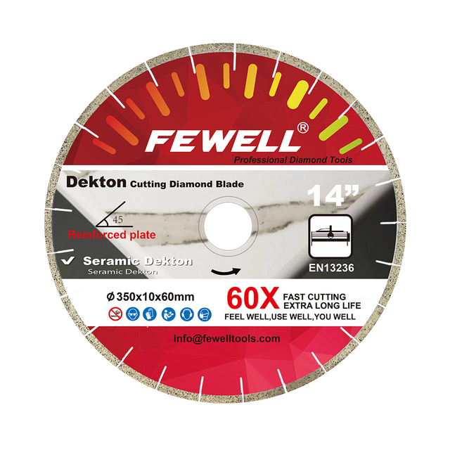 Premium quality Silver brazed 14/16inch 350/400*10*60mm segmented Oblique cut 45° diamond saw blade for Dekton