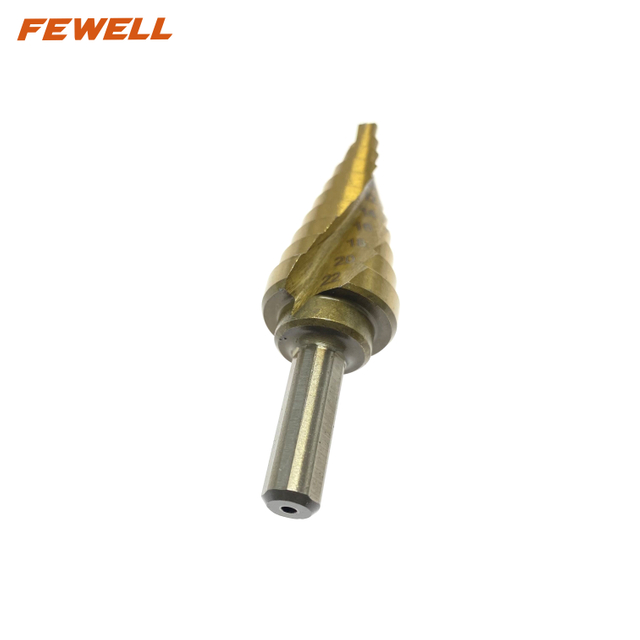 High quality Titanium coated 4241 HSS spiral flute step drill bit 4-22/32 mm for metal drilling