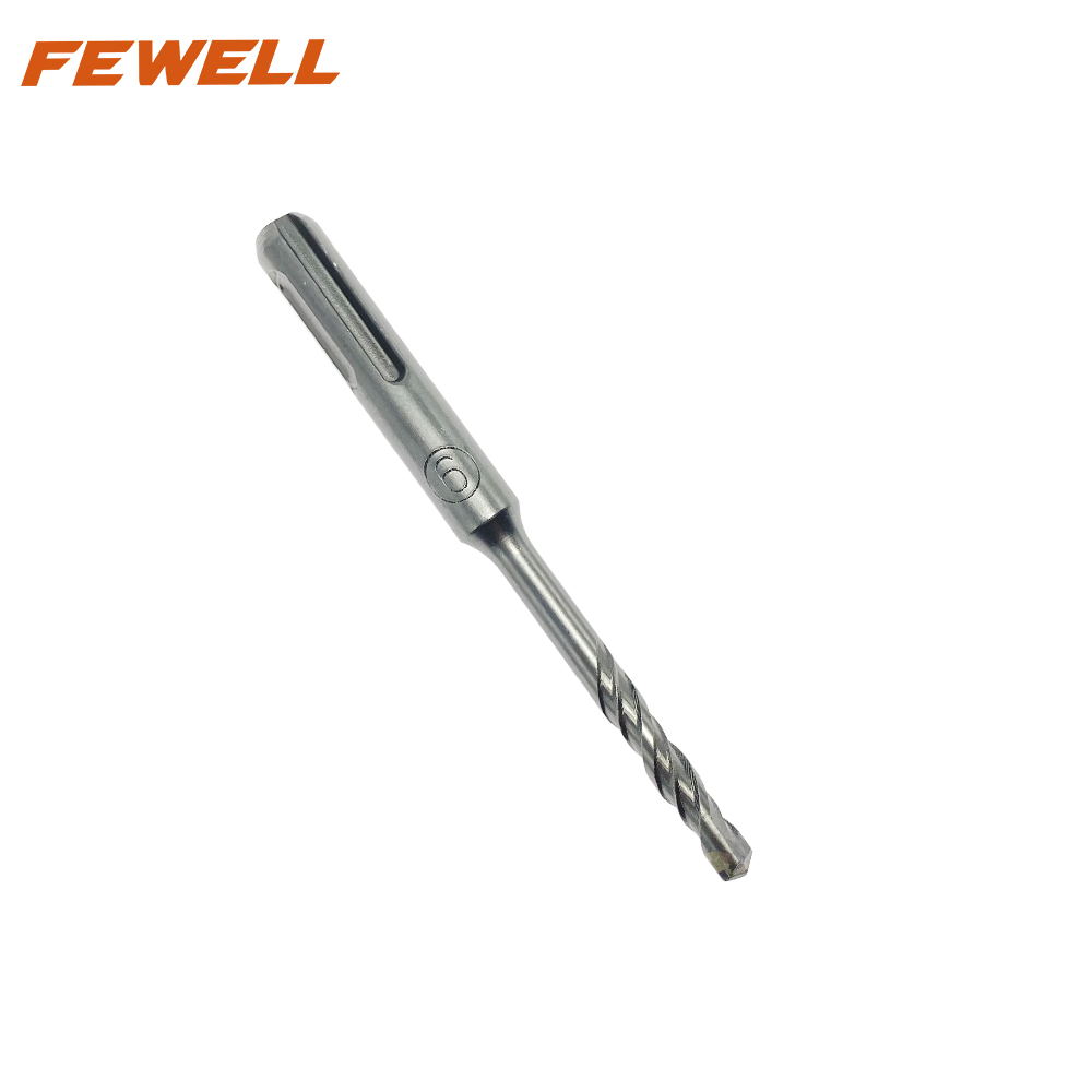 High quality SDS plus Carbide Single Tip 6mm Double Flute Electric Hammer Drill Bit for Concrete wall Masonry Hard Stone Granite