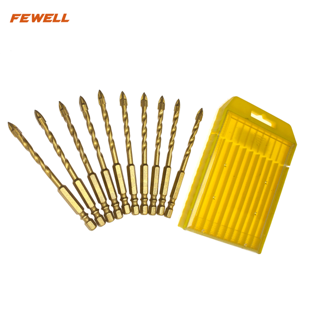 High quality 6/8/10/12/14mm diameter Extension spiral hex shank cross arrow tip twist glass porcelain tile ceramic drill bit