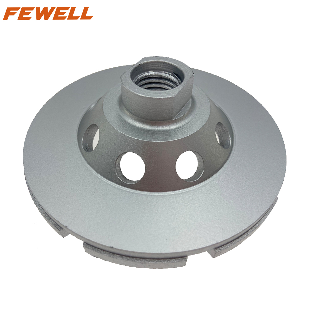 High quality 4/7inch 100/180*5*M16 cold press sintered 4inch diamond cup grinding wheel for concrete stone