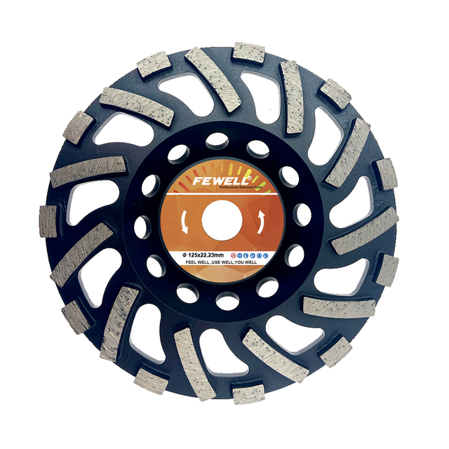 High quality 5inch 125/130*5mm Silver Brazed diamond cup diamond grinding wheel for concrete stone