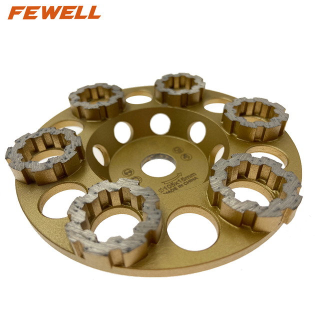 High quality 4/7inch 105/180*6mm Silver Brazed 4inch ring turbo diamond cup diamond grinding wheel for concrete stone