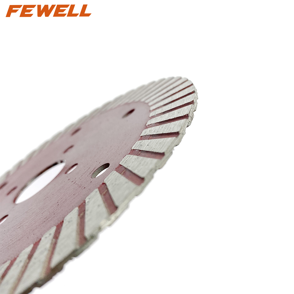 High quality Cold Press 4.5inch 115*1.8*15*20mm Segmented turbo diamond saw blade with cooling holes for cutting granite