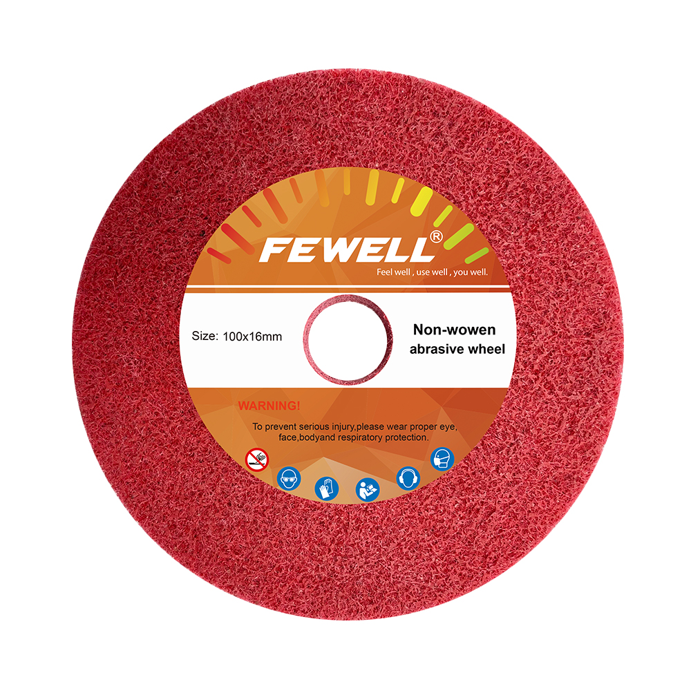  High quality 100/150/200mm 4/6/8in Nonwoven abrasive disc nylon polishing wheel for metal stainless steel