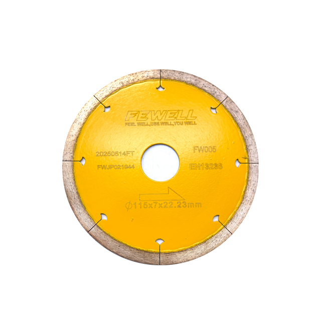 115mm Super Thin Hot Press Continuous Rim Diamond Saw Blade for Tile Marble Cutting with 8 Sector-Shaped Slots