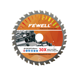 High quality 135/150*30T*20mm TCT disc circular saw blade for cutting metal steel