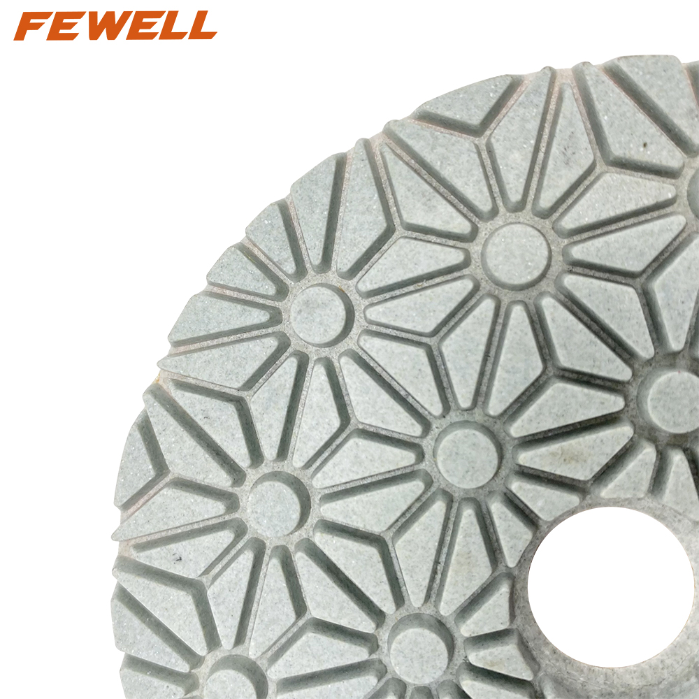 High quality 4inch 100mm 3 stepdiamond polishing Pads for wet polishing ceramic marble concrete granite 