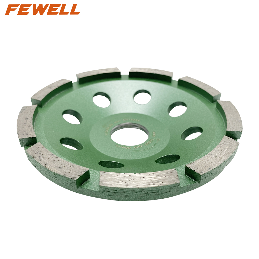 High quality cold Press 4.5inch 115*22.23mm single row diamond grinding cup wheel for surface grinding 