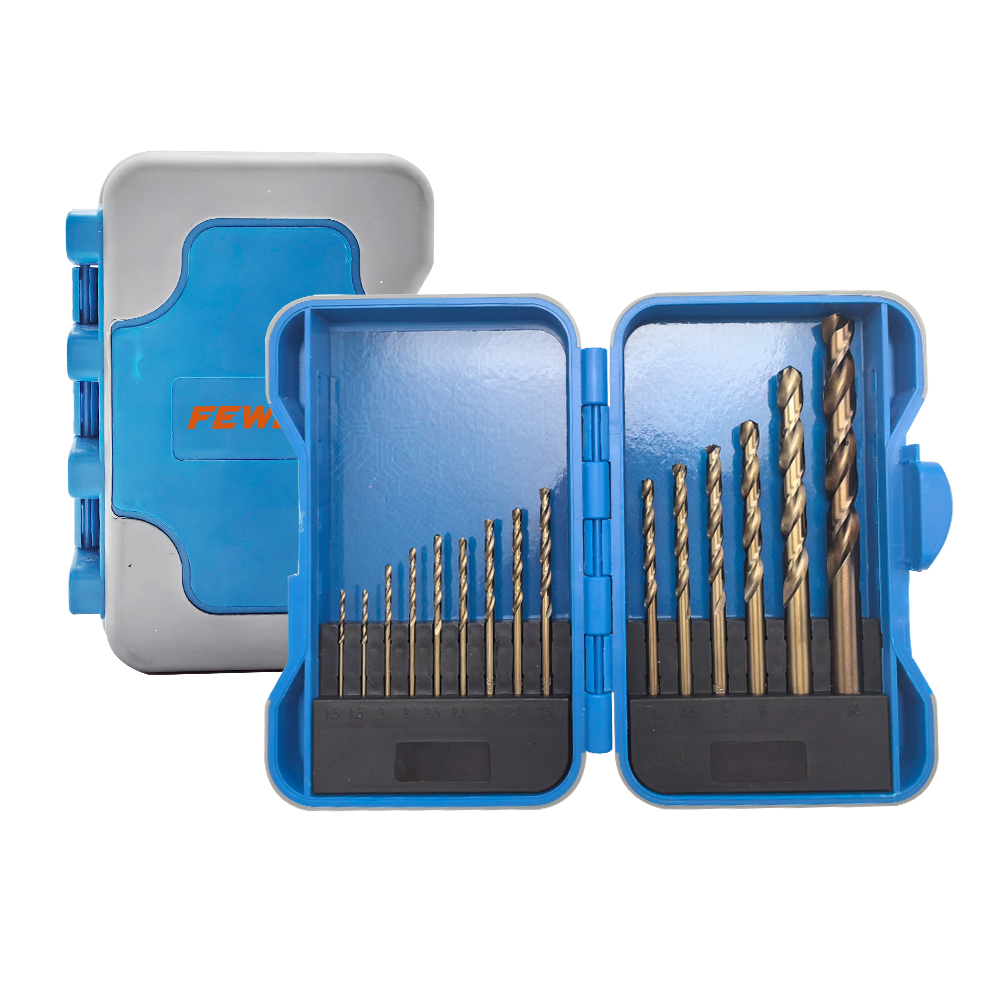 15 PCS Cobalt HSS M35 Twist Drill Bit Set for Drilling Metal, Stainless Steel