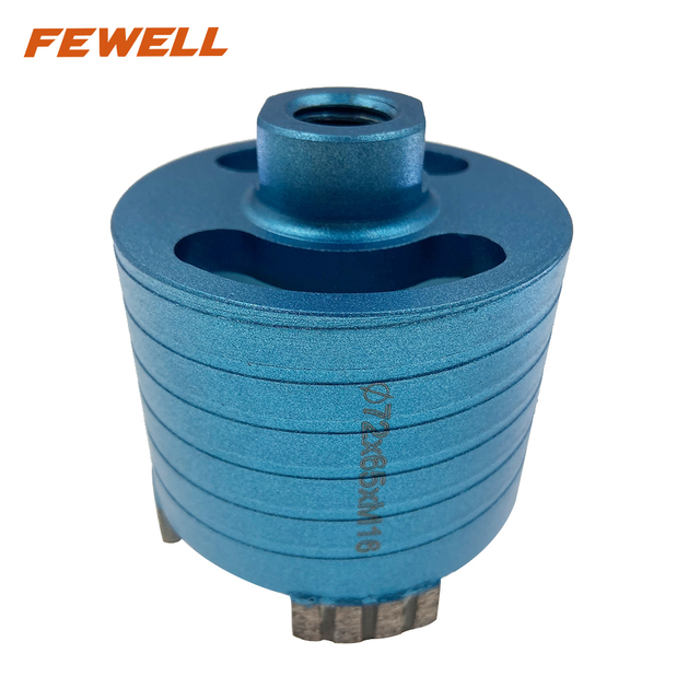 High quality 72*3.5*10*75*M16-6H thread laser welded diamond Core drill bit for dry drilling granite, reinforced concrete