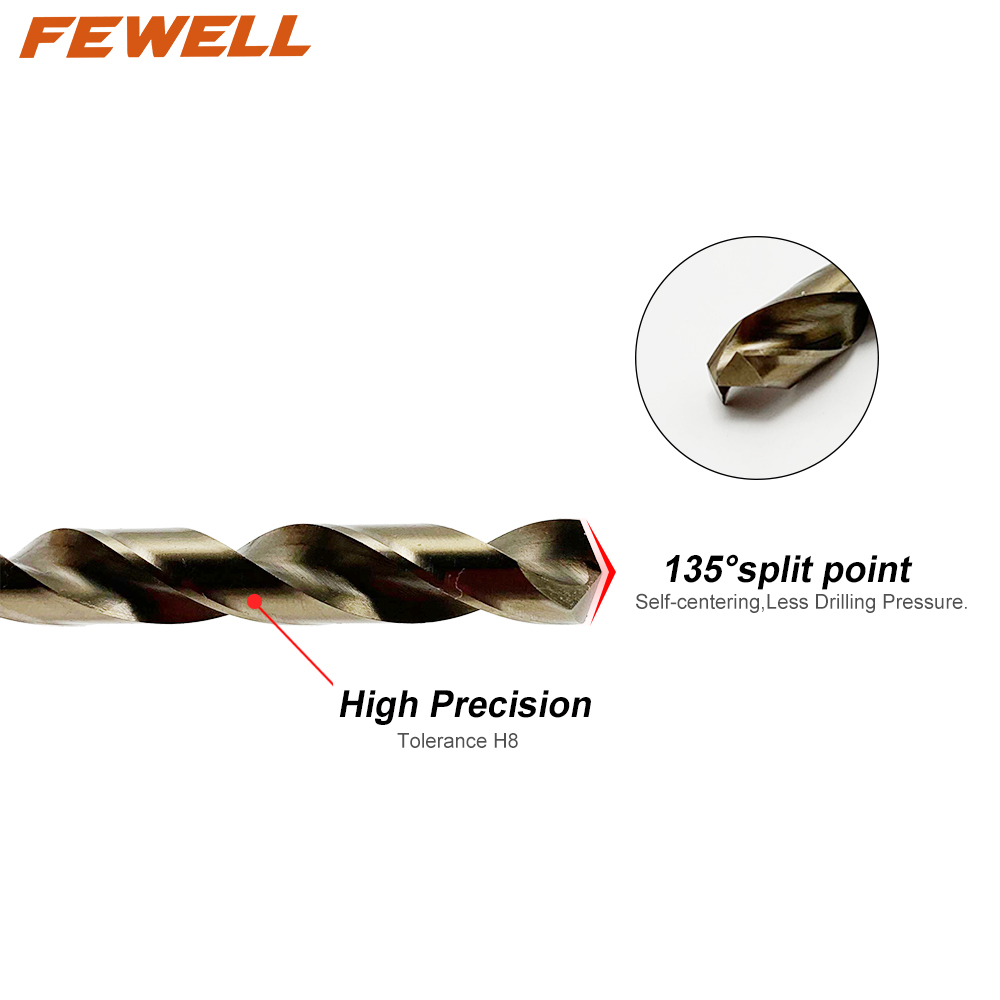 15PCS Fully Ground 5% Cobalt HSS M35 Twist Metal Drill Bit Set for Drilling Metal Stainless Steel