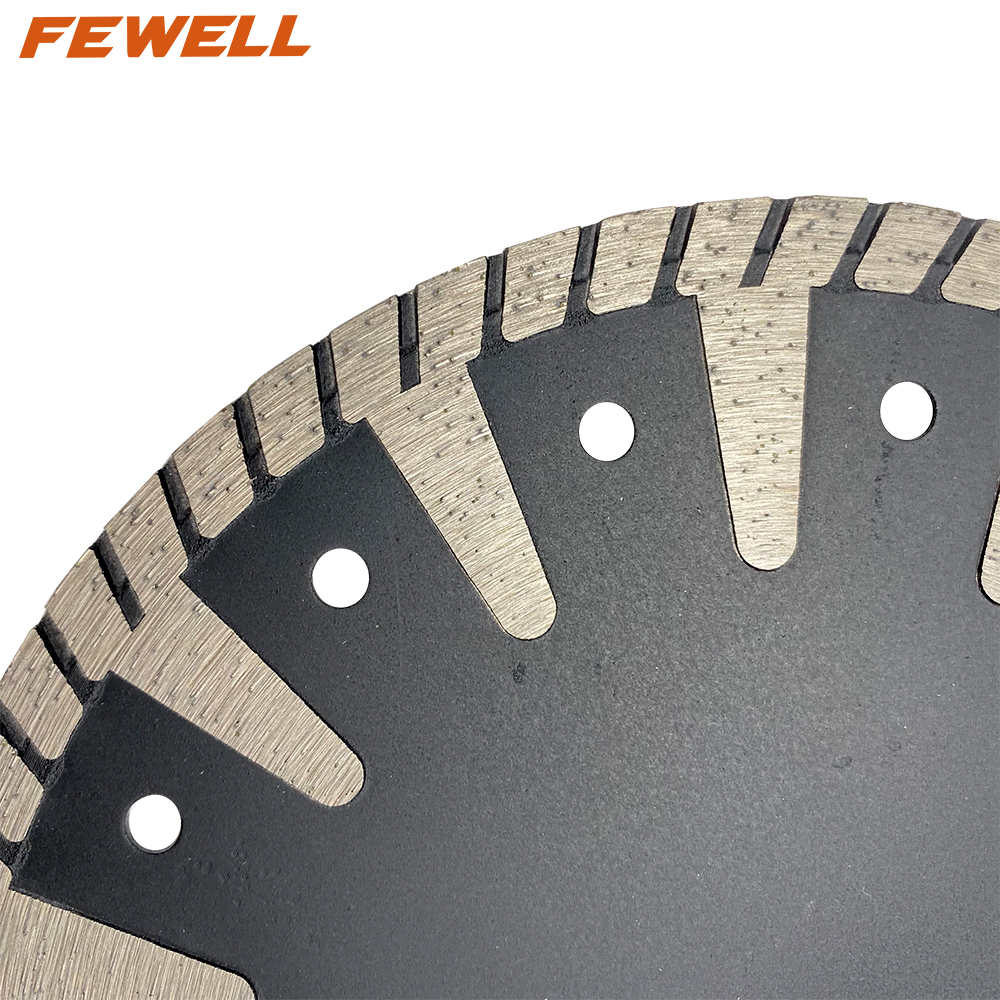 Hot Pressed 7inch 180*22.23mmmm turbo disc protection teeth diamond saw blade for cutting concrete