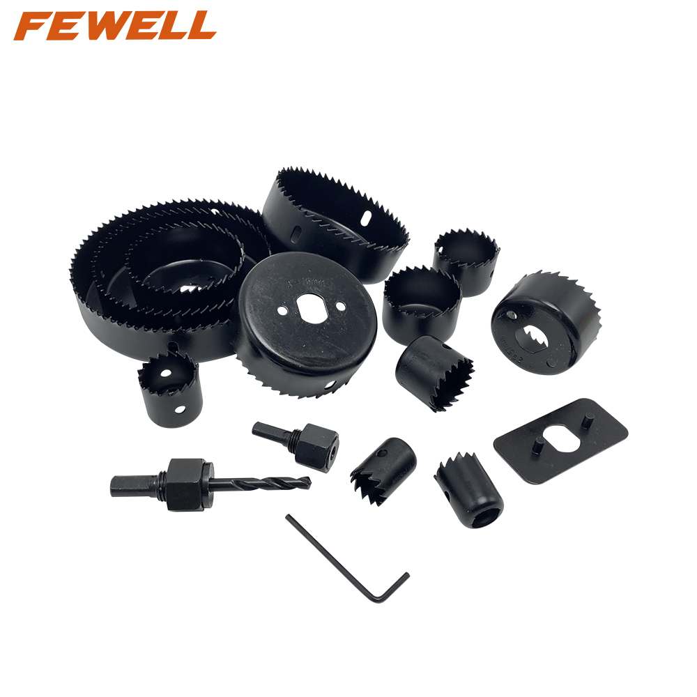 16pcs 19mm 22mm 29mm 32mm 38mm 44mm 51mm 67mm 76mm 89mm 102mm 127mm Bi-Metal hole saw set for Metal Stainless Steel 