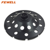 High quality Silver Brazed 6inch 180*5*M14 thread T teeth diamond cup wheel for grinding asphalt granite concrete