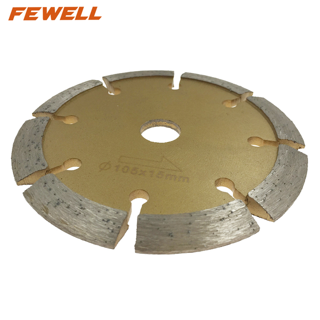High quality Cold Press 4inch sintered 105*6.35*10*15mm V slot diamond segmented diamond saw blade for cutting concrete beton floor