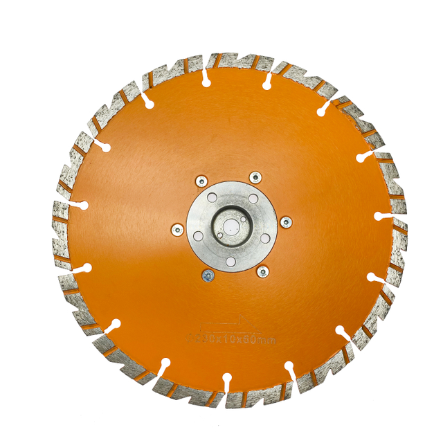 High quality Laser welded 9inch 230*2.6*10*22.23mm alumimum flange diamond concrete saw blade for cutting concrete beton