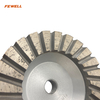 High quality cold press sintered 4inch 100*M14 thread aluminum base diamond turbo cup wheel for grinding granite 