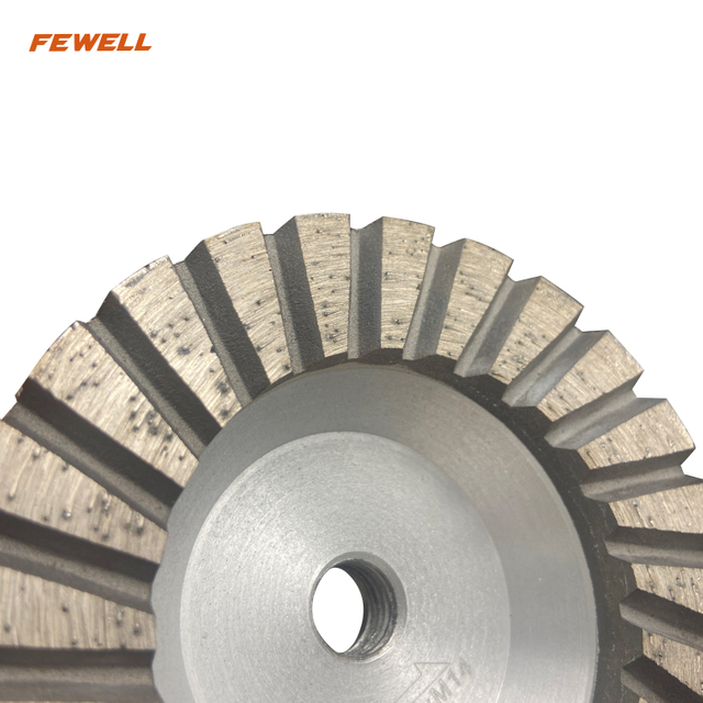 High quality cold press sintered 4inch 100*M14 thread aluminum base diamond turbo cup wheel for grinding granite 