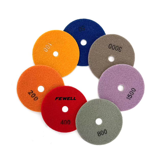 Factory Price 4 Inch 400# Flexible Diamond Polishing Pads for Dry Polishing Concrete Stone Marble Granite Floor