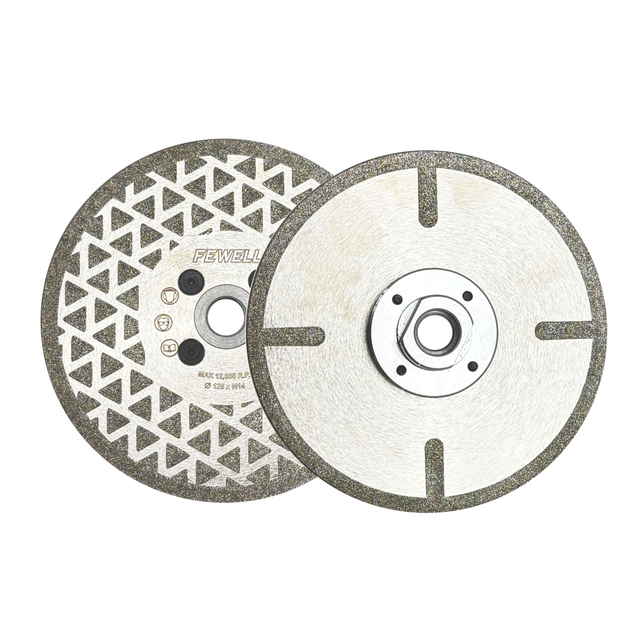 125-230mm Single Side Triangle Shape Electroplated Blade 5-9 Inch M14 Diamond Segmented Saw Blade with Strips for Cutting Marble
