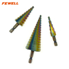 High quality 3PCS 4-12mm 4-20mm 4-32mm HSS 6542 Hexagon Shank straight flute Titanium Step Drill Bits for Metal Drilling