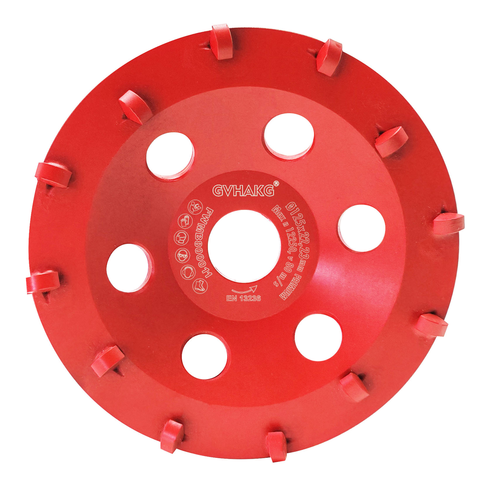 High Quality Silver Brazed 5in 125mm 12T PCD Grinding Cup Wheel for Concrete Terrazzo Asphalt Floor