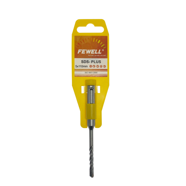 High quality SDS Plus Carbide Single Flat Tip 5mm Double Flute Electric hammer Drill Bit for Concrete wall Masonry Granite