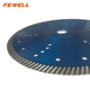 High quality 9inch 230*2.8*10*22.23mm 36pcs cooling holes with reinforced center Hot Press turbo diamond saw blade for cutting granite
