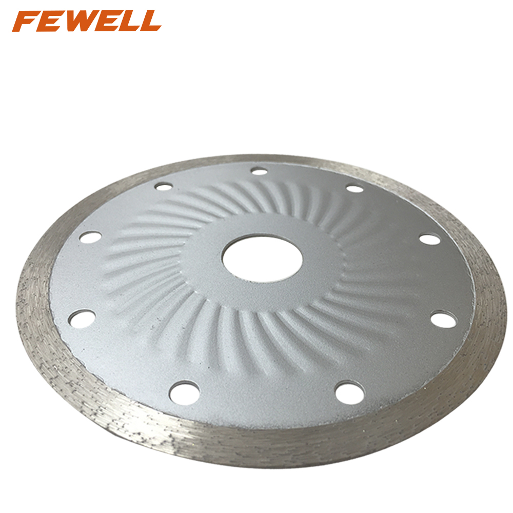 High quality Hot press 5inch 125*1.2*7*22.23mm diamond saw blade for wet cutting tile with wave turbo steel plate