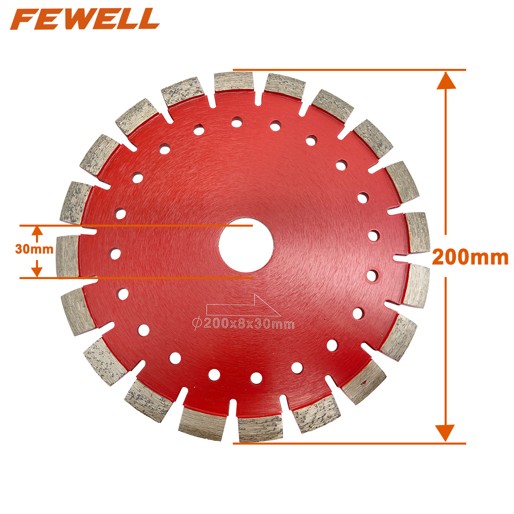 200/220mm*8*30mm U type grooving Tuck Point Saw Blade For Cutting Concrete Walls Brick