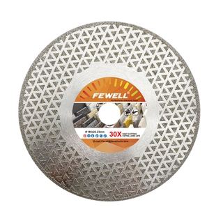 High quality 7inch 180x22.23mm double side triangle shape electroplated diamond saw blade for marble 