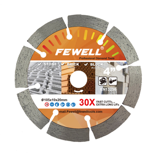 High quality 4-12inch 105-300mm hot press 10mm height segmented diamond saw blade for cutting general purpose , stone , brick and concrete