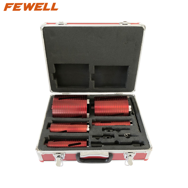 High quality 5pcs 38 52 65 117 127*171*G1/2"BSP laser welded diamond core bit set for dry cutting granite reinforced concrete