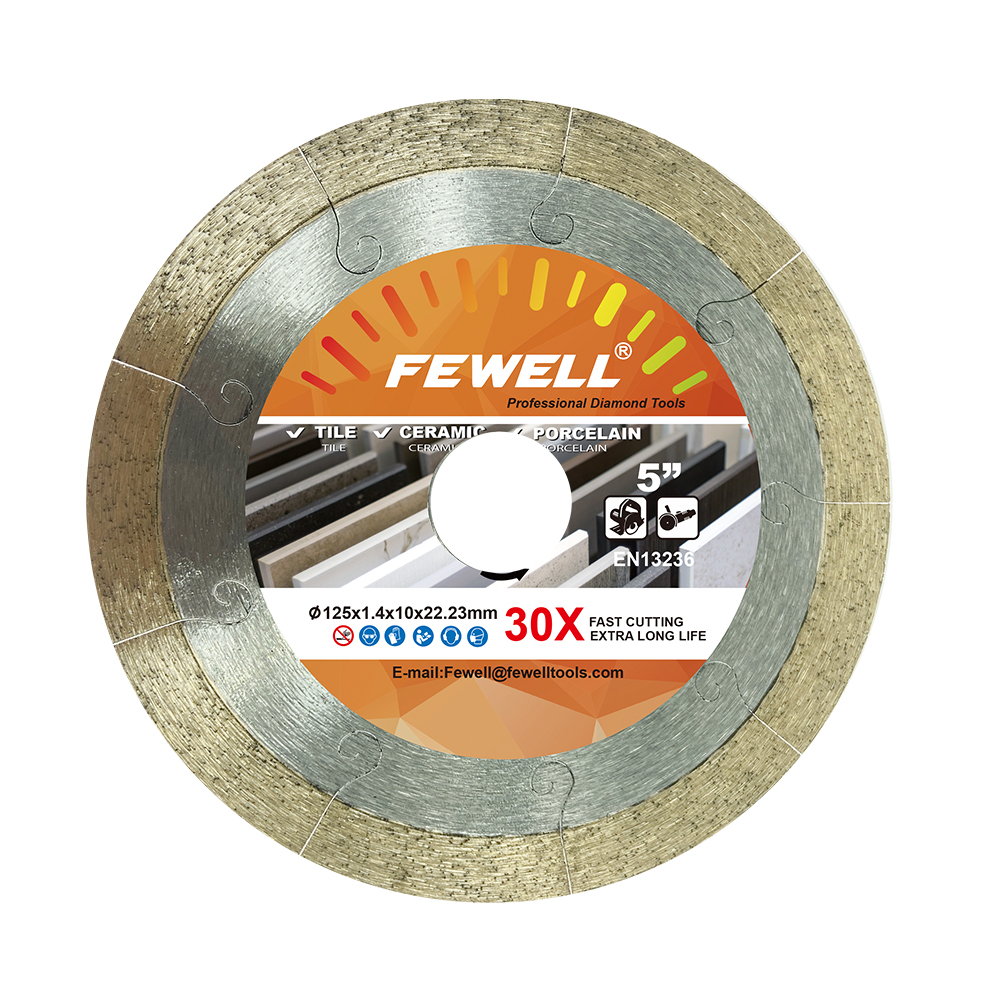 High quality Hot Press 5、8、9、10inch 125-250*10mm J-slot continuous rim diamond saw blade for cutting ceramic tile marble porcelain