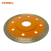 High quality hot press 4、4.5、5inch 105-125*10mm height special teeth reinforced center diamond saw blade for cutting ceramic tile porcelain