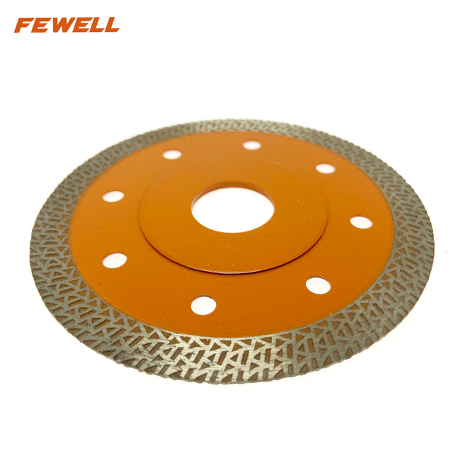 High quality hot press 4、4.5、5inch 105-125*10mm height special teeth reinforced center diamond saw blade for cutting ceramic tile porcelain