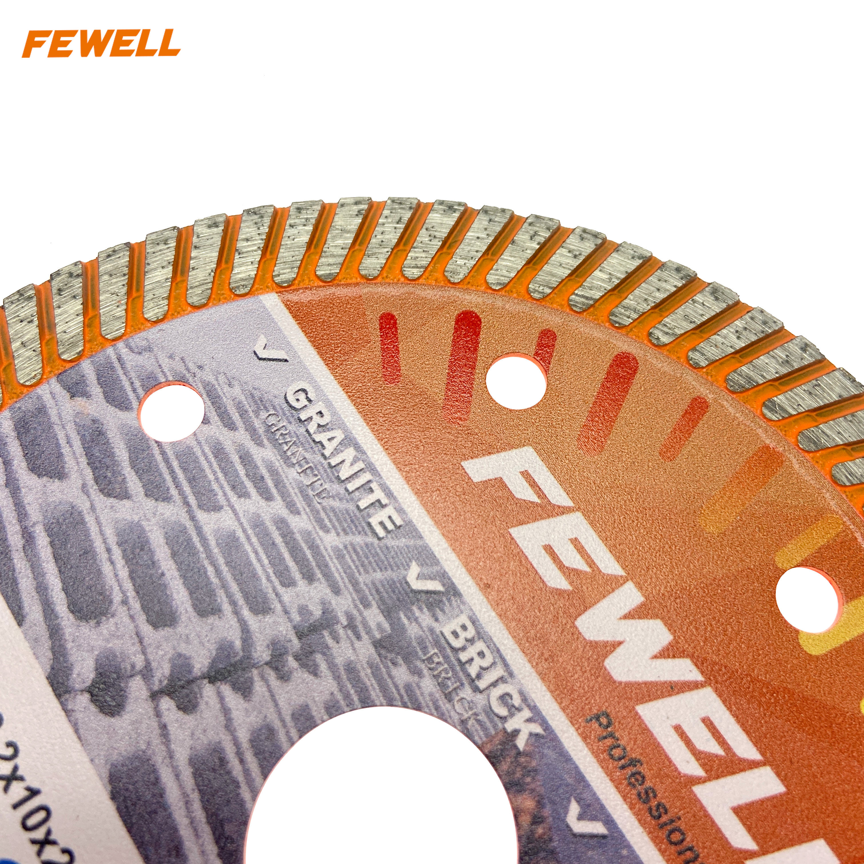 High quality Hot press 5、6、7、9inch 125-230*10mm fine turbo diamond saw blade for wet or dry cutting granite and bricks