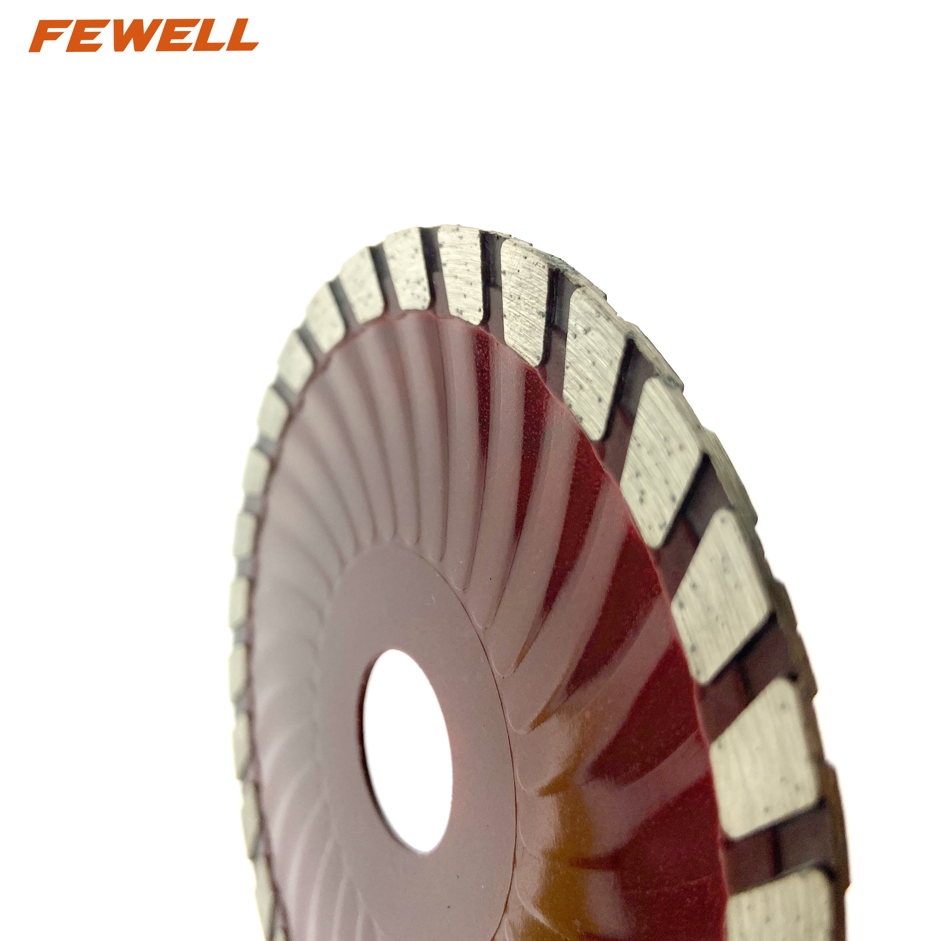 High quality 4/4.5/5inch 105/115/125*8*22.23mm Hot press sintered Wave turbo diamond saw blade for cutting concrete