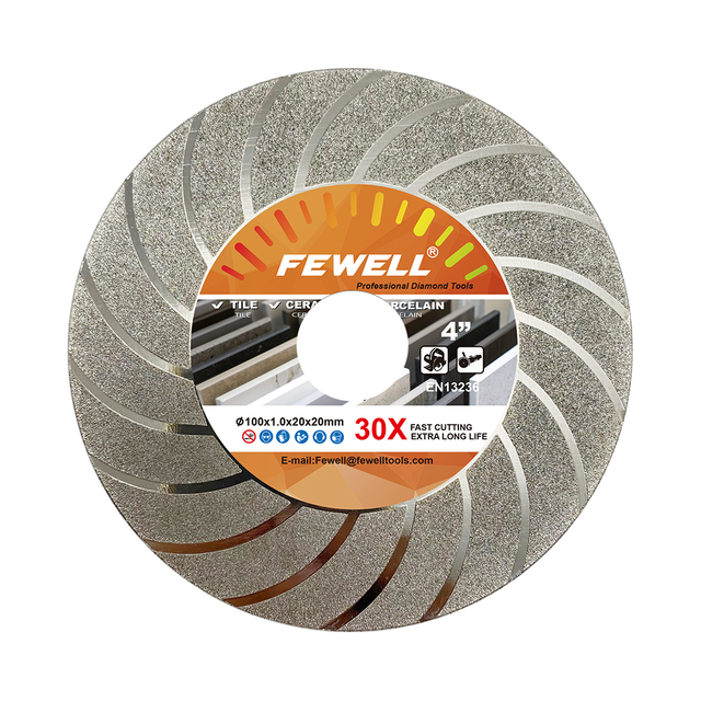 High quality 4inch 100*1.0*20*20mm turbo super thin electroplated diamond saw blade for ceramic tile