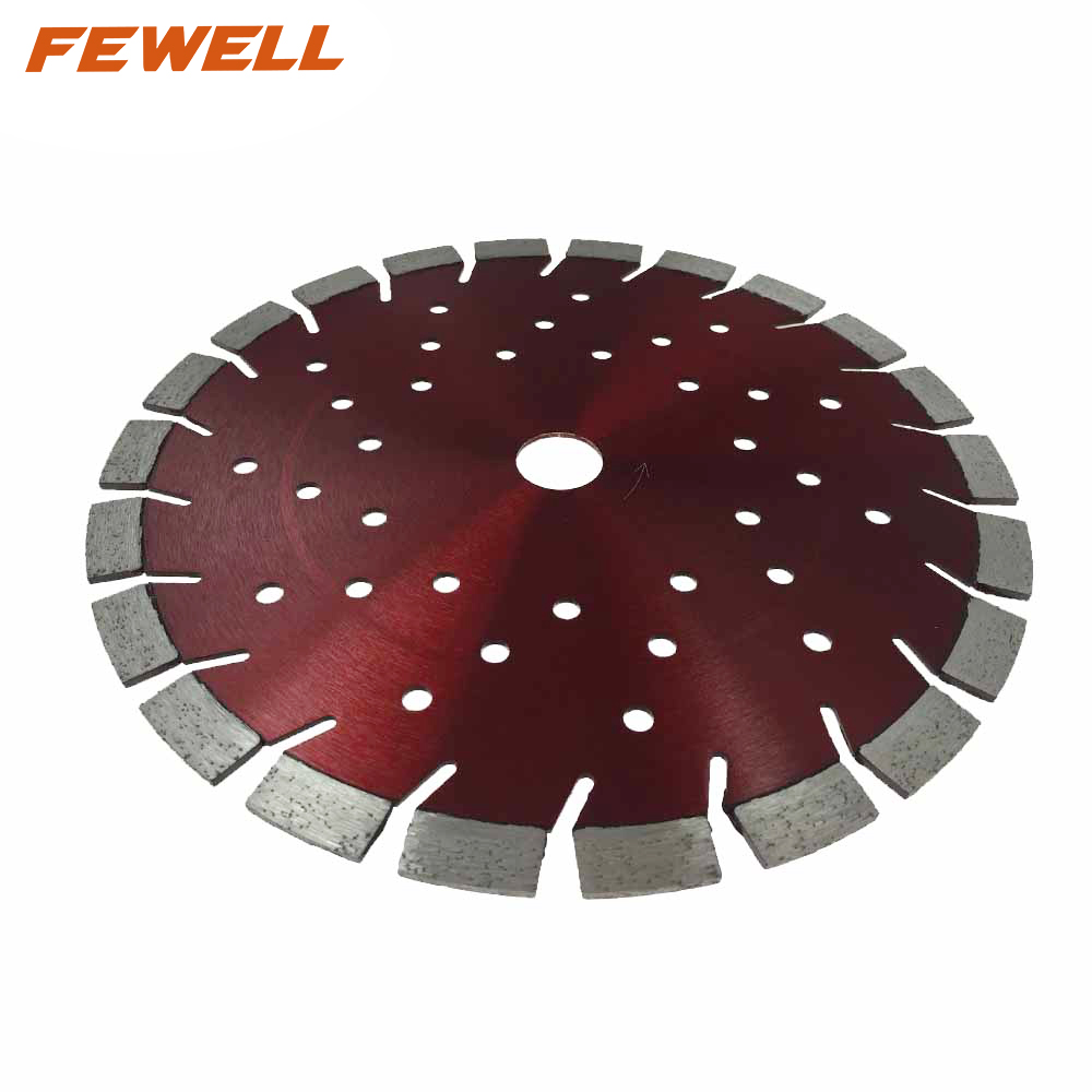 High quality Laser welded 9/12inch 230/304*12*22.23mm with cooling holes diamond saw blade for cutting reinforced concrete beton