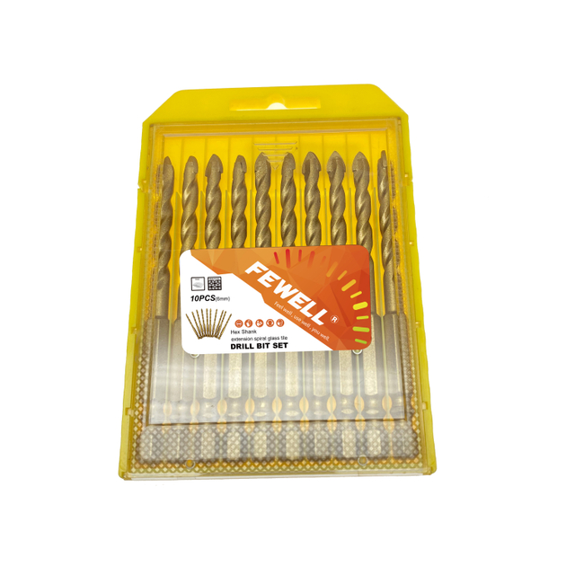  High quality 6/8/10/12mm hex shank extension spiral glass tile drill bit