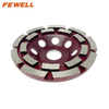 High quality Cold Press sintered 4.5/5inch 115/125*5*22.23mm double row diamond grinding cup wheel for abrasive concrete granite stone