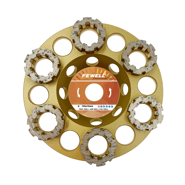 High quality 4/7inch 105/180*6mm Silver Brazed 4inch ring turbo diamond cup diamond grinding wheel for concrete stone