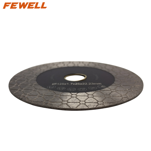Premium Quality 125mm Triangle Turbo Diamond Granite Blade Double Sided Diamond Cutting And Grinding Disc for Ceramic Porcelain