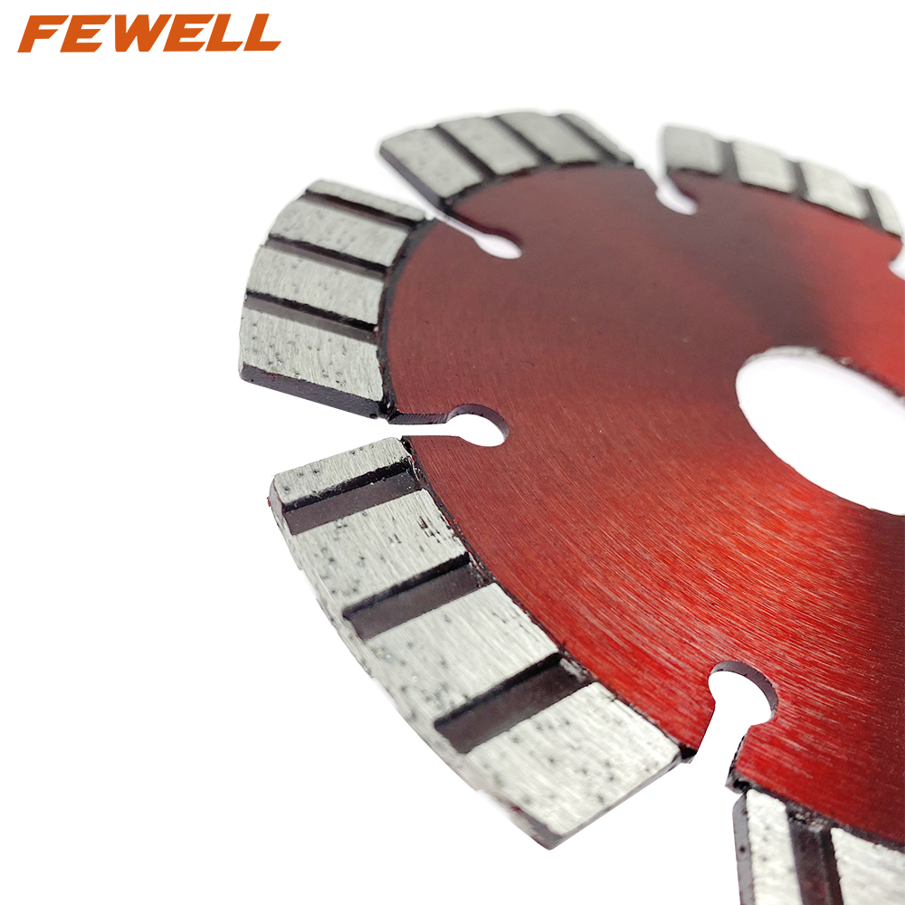  High quality Laser welded 115/125*12*22.23mm 4.5/5inch diamond segmented turbo saw blade for cutting concrete